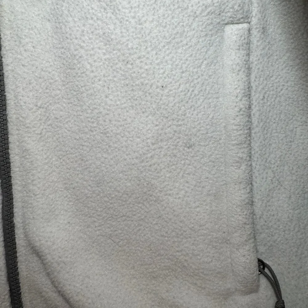 The North Face Women's grey and white fleece full zip Polartec jacket Size Large